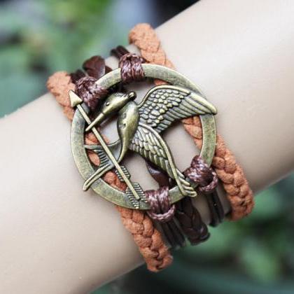 Brown Mockingjay Bracelet Jewellry Hunger Games..