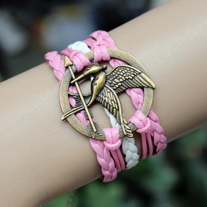 Pink Mockingjay Bracelet Jewellry Hunger Games..