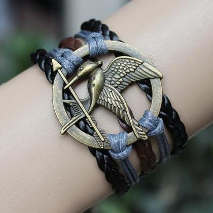 Black Mockingjay Bracelet Jewellry Hunger Games..